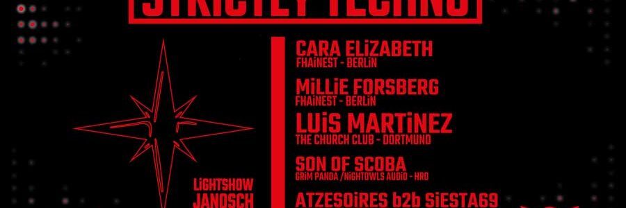 Strictly Techno pres. Luis Martinez, Cara Elizabeth, Millie Forsberg